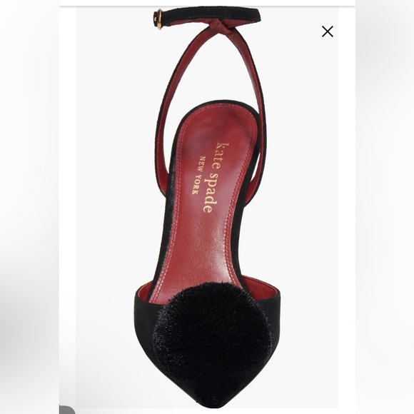 Kate Spade new with tags Amour Pom Pom ankle strap  pumps.  Size 6.5. Suede - Picture 4 of 7